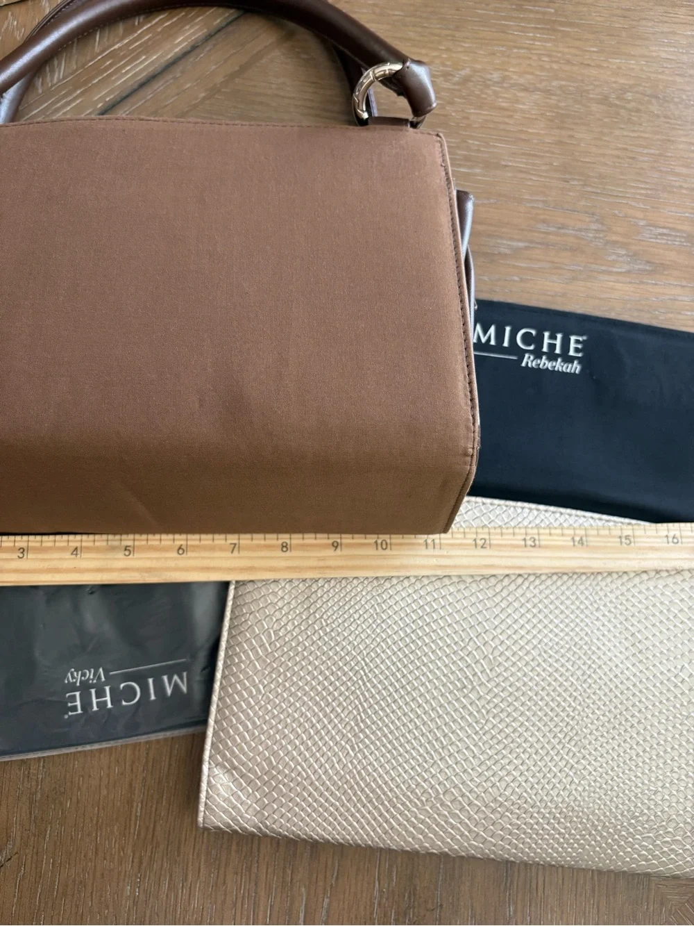 Miche Brown Convertible Top-Handle Messenger with Interchangeable Panels